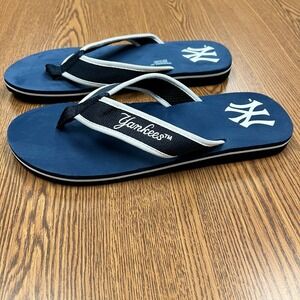 NY Yankees Flip‎ Flops Team Beans MLB 2021 Men's Large Blue NWOT